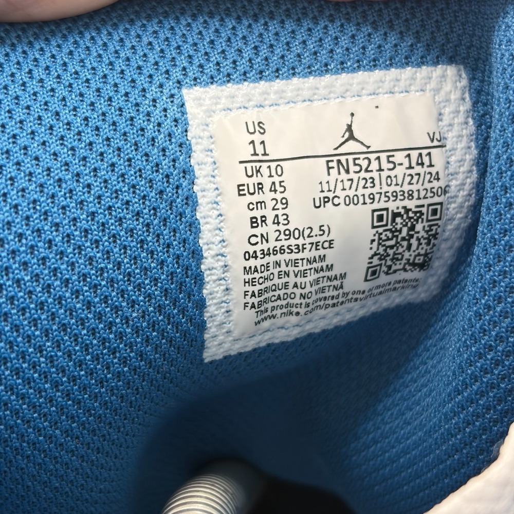 Size 11 Nike Air Jordan 1 Mid SE Industrial Blue White Mens Shoes FN5215-141 - Picture 8 of 12